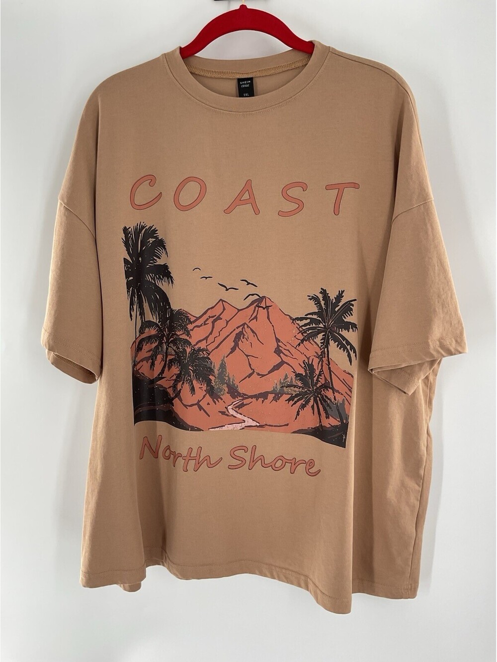 SHEIN Curve Women’s 1XL Coast T-Shirt Brown 122
